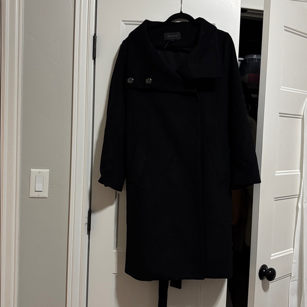 Ann Taylor Classic Black Trench Coat